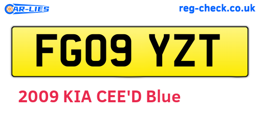 FG09YZT are the vehicle registration plates.