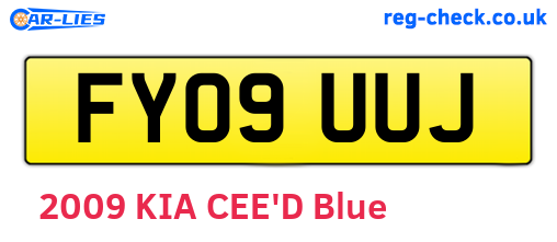 FY09UUJ are the vehicle registration plates.