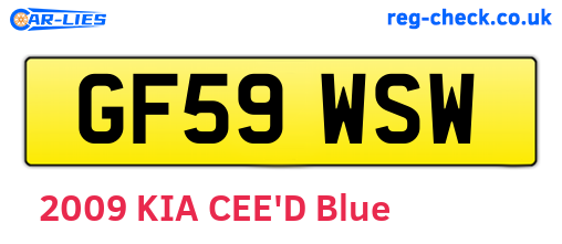 GF59WSW are the vehicle registration plates.