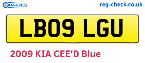LB09LGU are the vehicle registration plates.