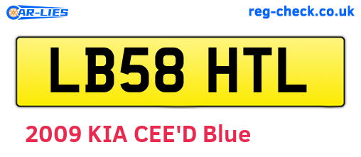 LB58HTL are the vehicle registration plates.
