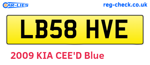 LB58HVE are the vehicle registration plates.