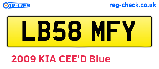 LB58MFY are the vehicle registration plates.
