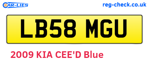 LB58MGU are the vehicle registration plates.