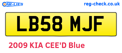 LB58MJF are the vehicle registration plates.