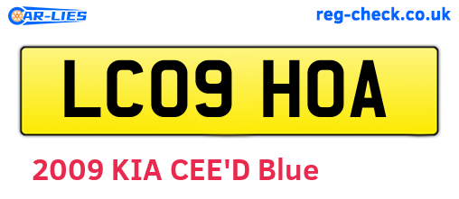 LC09HOA are the vehicle registration plates.