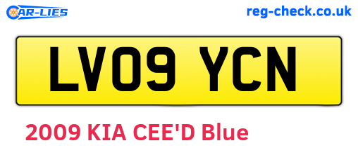 LV09YCN are the vehicle registration plates.