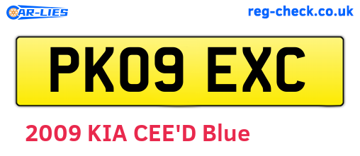 PK09EXC are the vehicle registration plates.