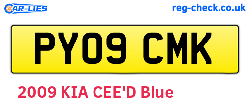 PY09CMK are the vehicle registration plates.