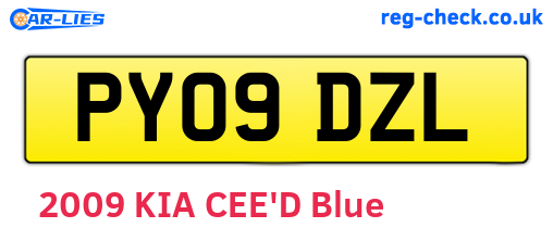 PY09DZL are the vehicle registration plates.