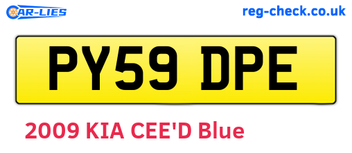 PY59DPE are the vehicle registration plates.