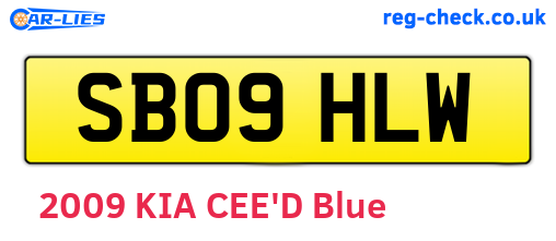 SB09HLW are the vehicle registration plates.