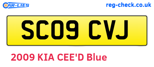 SC09CVJ are the vehicle registration plates.