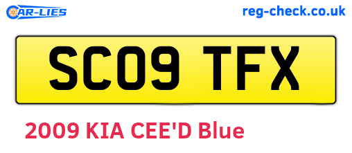 SC09TFX are the vehicle registration plates.