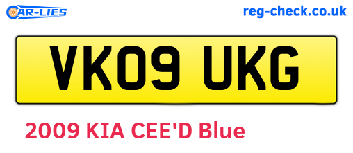 VK09UKG are the vehicle registration plates.