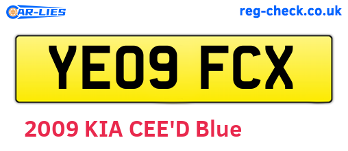YE09FCX are the vehicle registration plates.