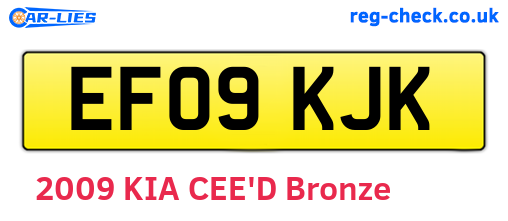 EF09KJK are the vehicle registration plates.
