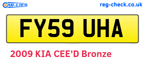 FY59UHA are the vehicle registration plates.
