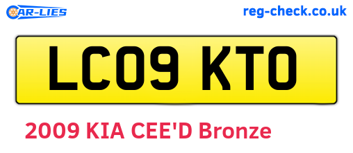 LC09KTO are the vehicle registration plates.