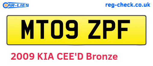 MT09ZPF are the vehicle registration plates.