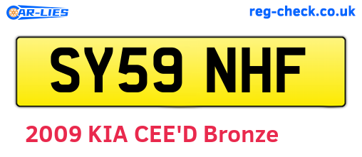 SY59NHF are the vehicle registration plates.