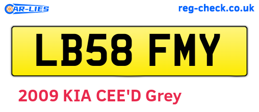 LB58FMY are the vehicle registration plates.