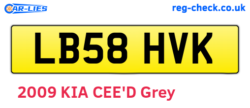 LB58HVK are the vehicle registration plates.
