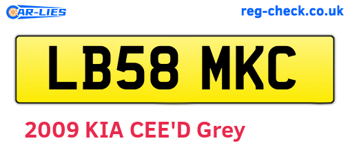 LB58MKC are the vehicle registration plates.