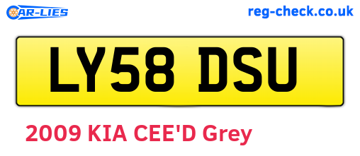 LY58DSU are the vehicle registration plates.