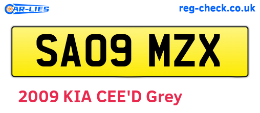 SA09MZX are the vehicle registration plates.