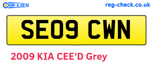 SE09CWN are the vehicle registration plates.