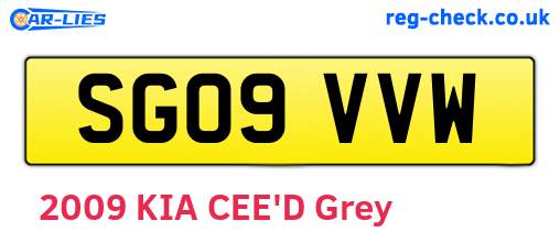 SG09VVW are the vehicle registration plates.