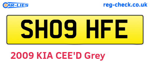 SH09HFE are the vehicle registration plates.
