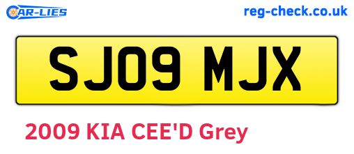 SJ09MJX are the vehicle registration plates.