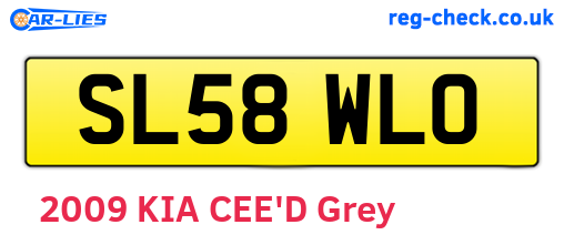 SL58WLO are the vehicle registration plates.