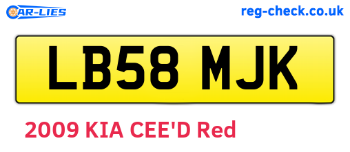 LB58MJK are the vehicle registration plates.