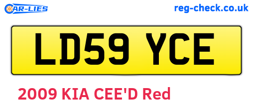 LD59YCE are the vehicle registration plates.