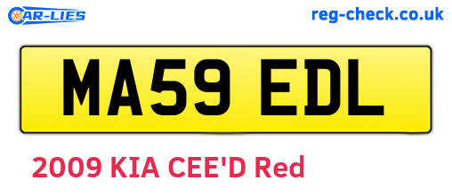 MA59EDL are the vehicle registration plates.
