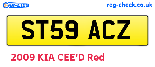 ST59ACZ are the vehicle registration plates.