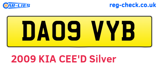 DA09VYB are the vehicle registration plates.