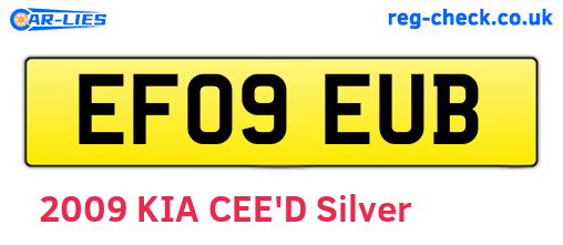 EF09EUB are the vehicle registration plates.