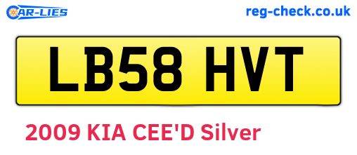 LB58HVT are the vehicle registration plates.