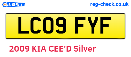 LC09FYF are the vehicle registration plates.