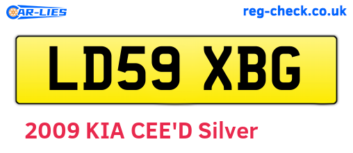 LD59XBG are the vehicle registration plates.
