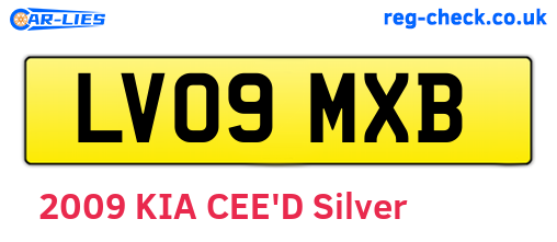 LV09MXB are the vehicle registration plates.