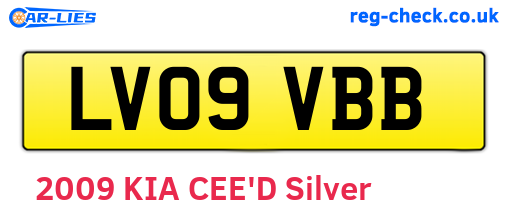 LV09VBB are the vehicle registration plates.
