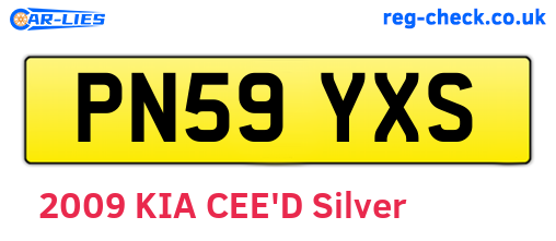 PN59YXS are the vehicle registration plates.