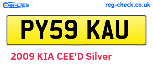 PY59KAU are the vehicle registration plates.