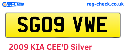 SG09VWE are the vehicle registration plates.