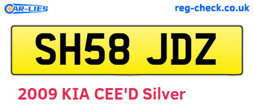 SH58JDZ are the vehicle registration plates.
